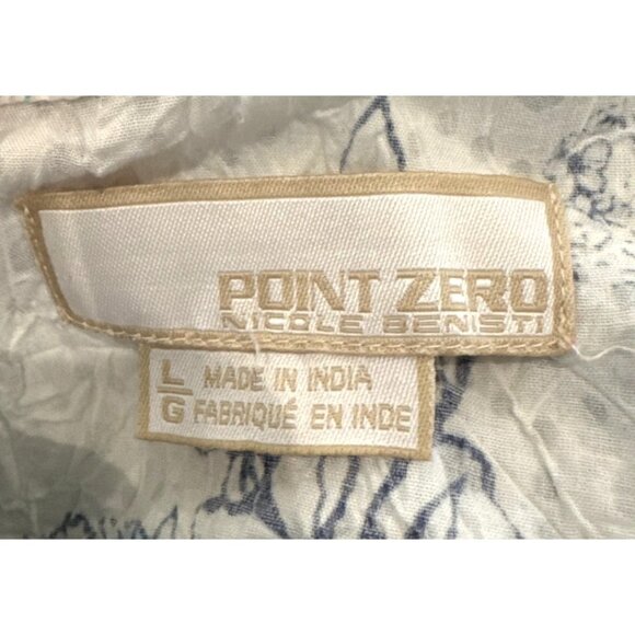 Point Zero Womens Large Floral Button-Up Blouse With Tie Belt L - Picture 5 of 7